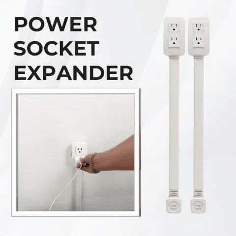 Retractable & Rotatable Wall Outlet Extender – 180° Swivel + 1.5 m Cord, No-Drill Mount
