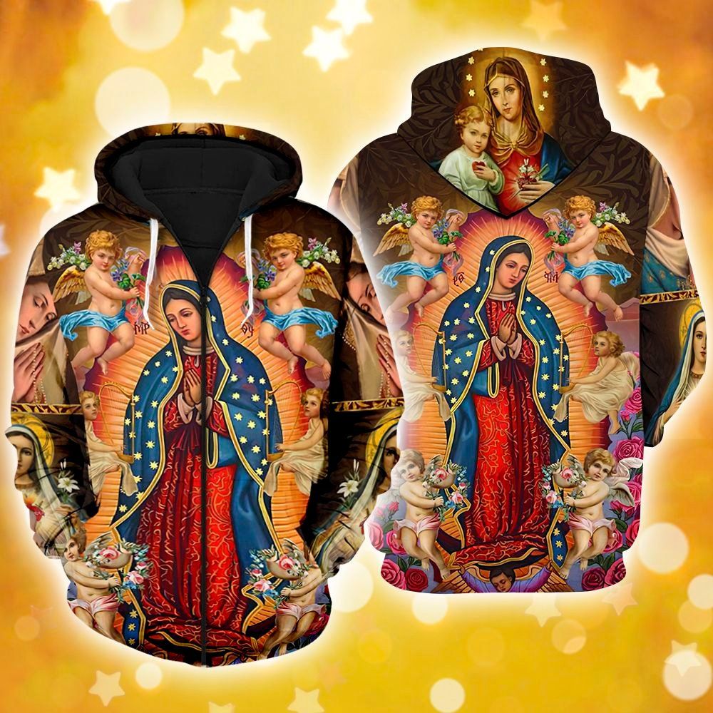 Premium Unique Mary Zip Hoodie Ultra Soft and Warm VNVN220111HN