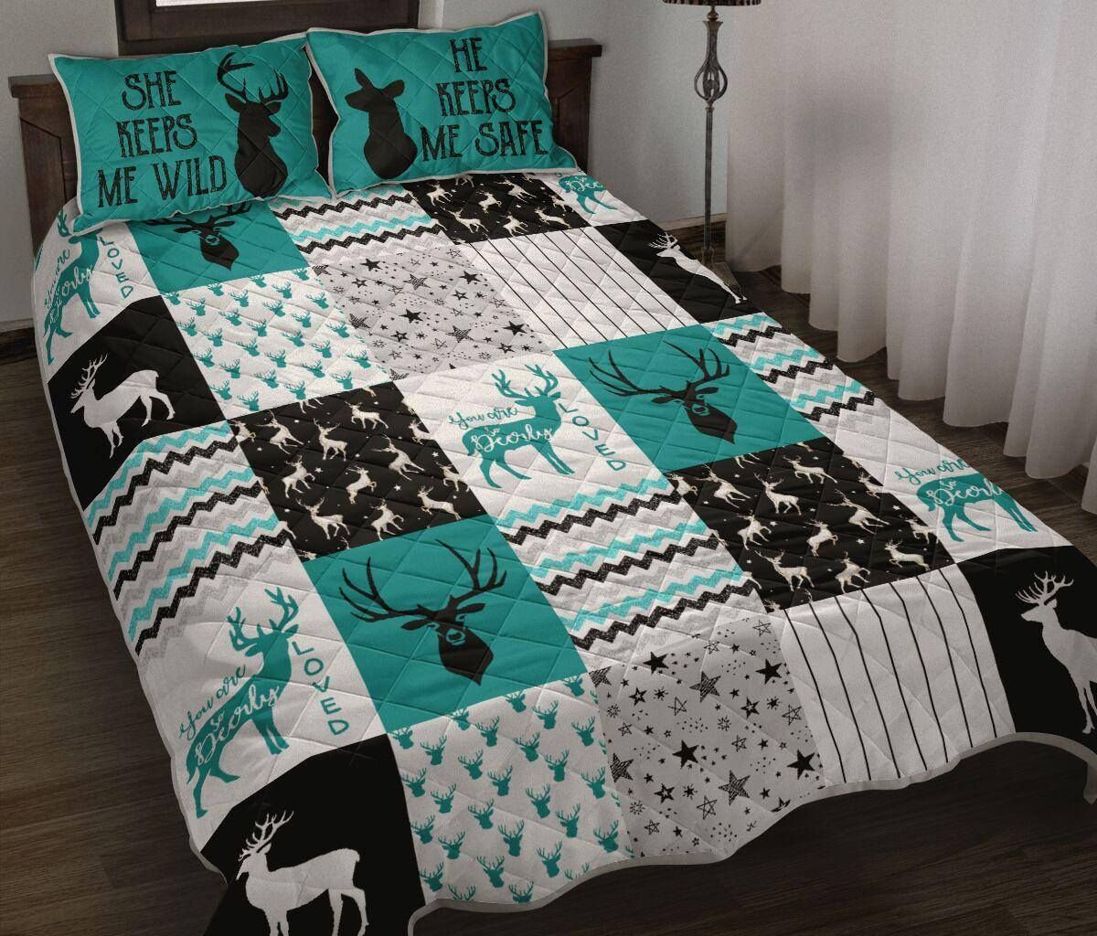 Premium Unique Reindeer Quilt BeVNing Set Ultra Soft and Warm VN220309DS
