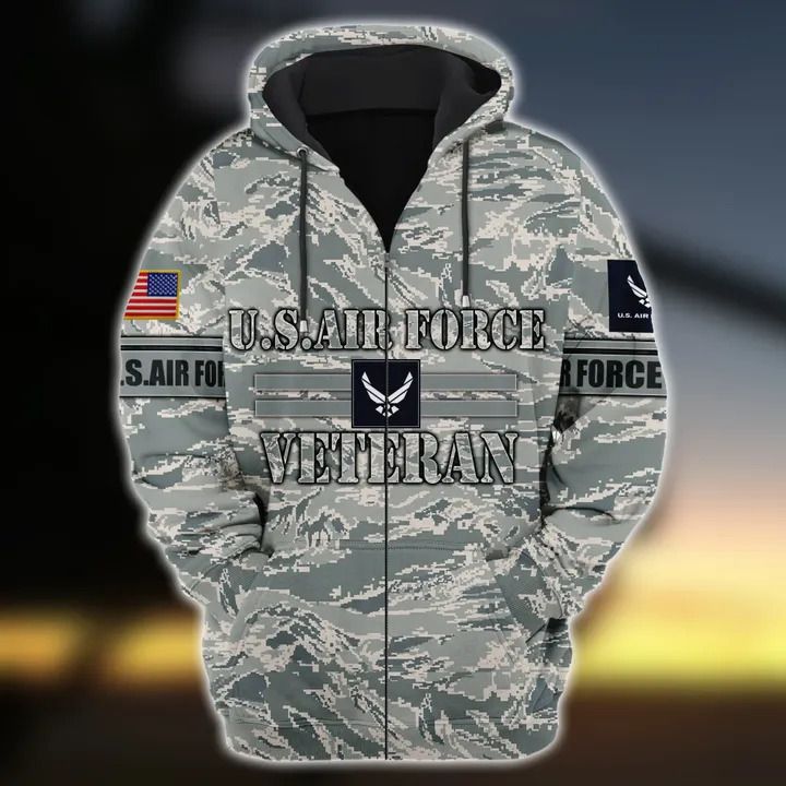 Premium Unique U.S Air Force Zip Hoodie Ultra Soft and Warm VNVN240406DP