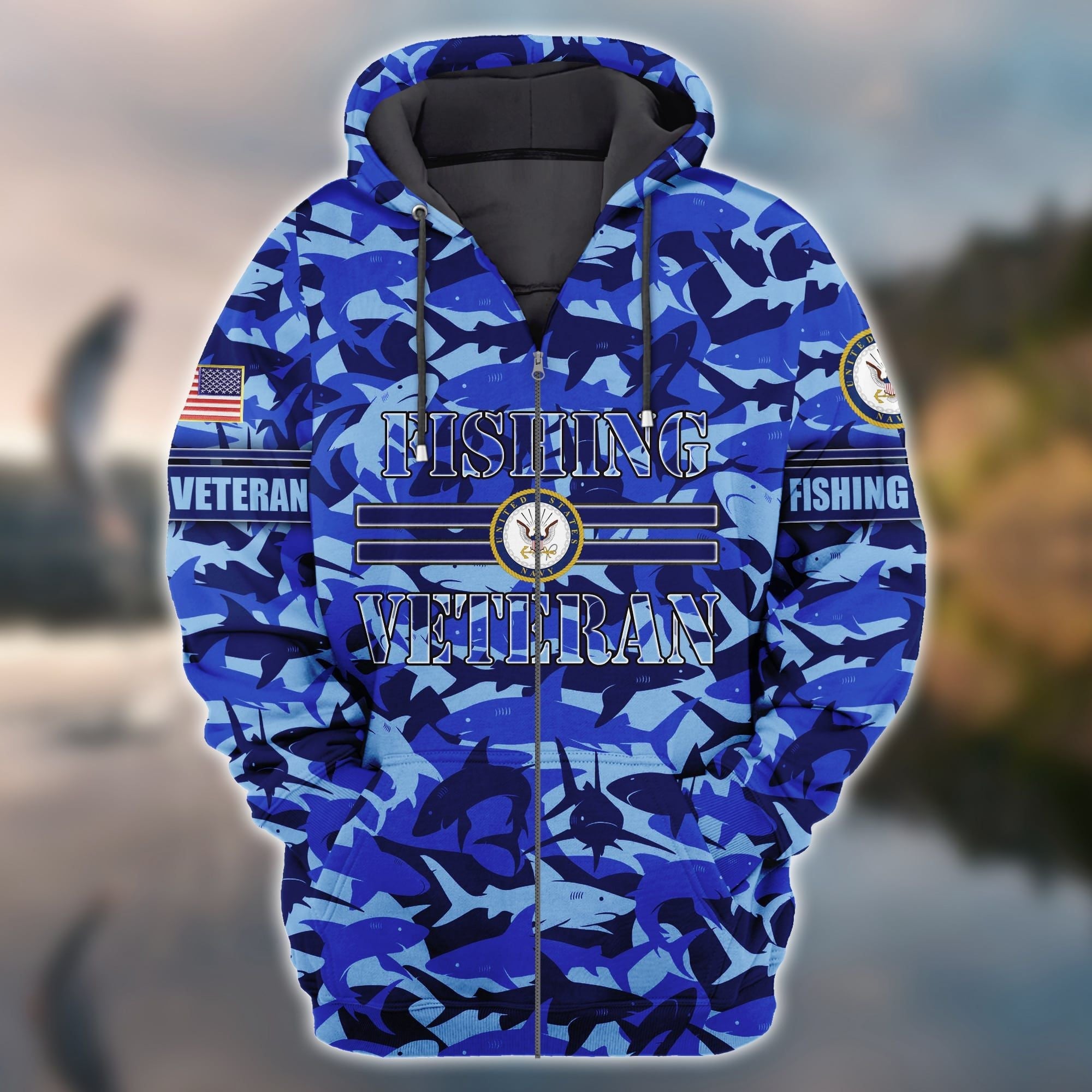 Premium Unique Fishing Veteran Zip Hoodie For You VDT130505