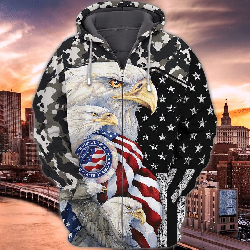 Premium Unique Patriotic Zip Hoodie Ultra Soft DDD250503DS