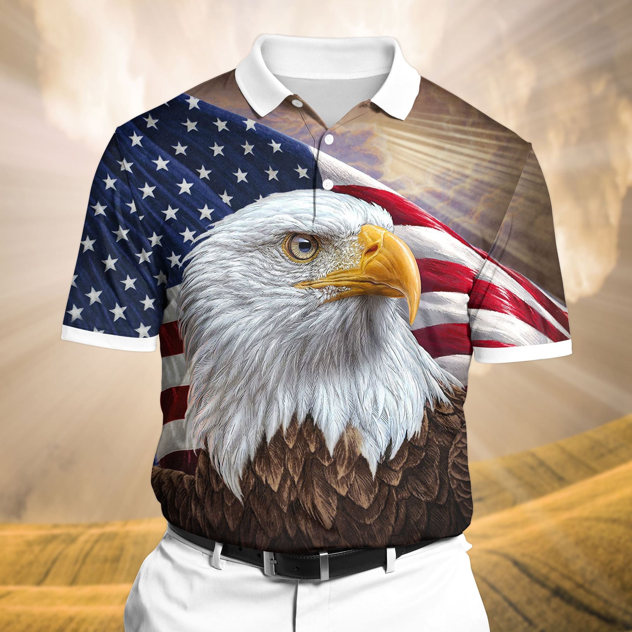 Premium Patriotic 3D Polo All Over Printed DDD120699MT