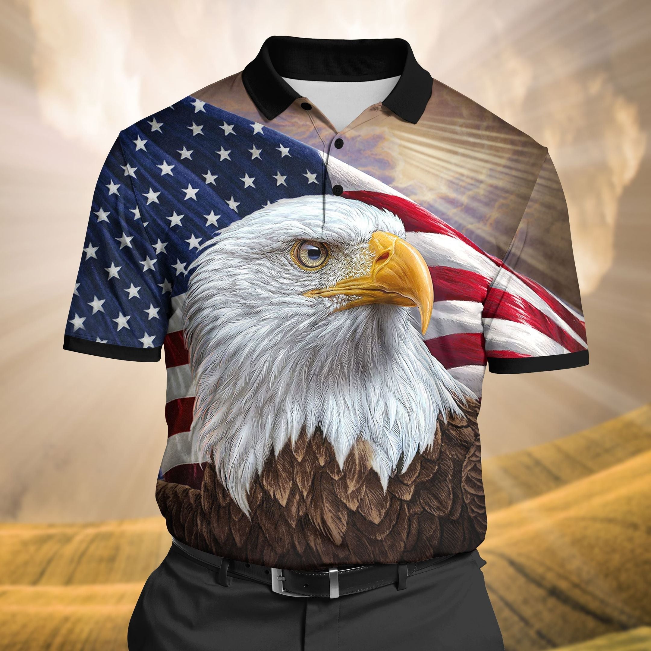 Premium Patriotic 3D Polo All Over Printed DDD120699MT