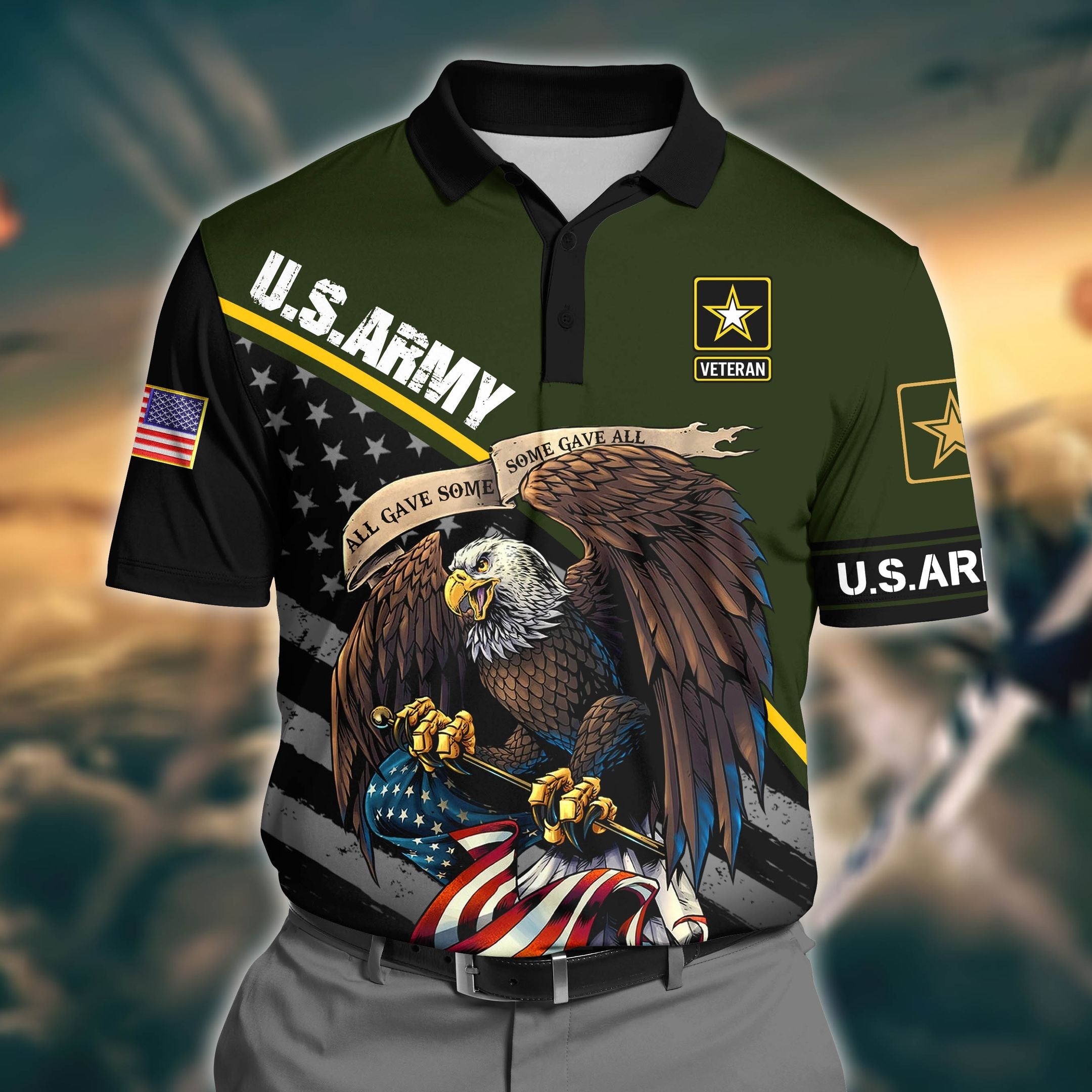 Premium U.S Army 2 3D Polo All Over Printed DDD020604MT