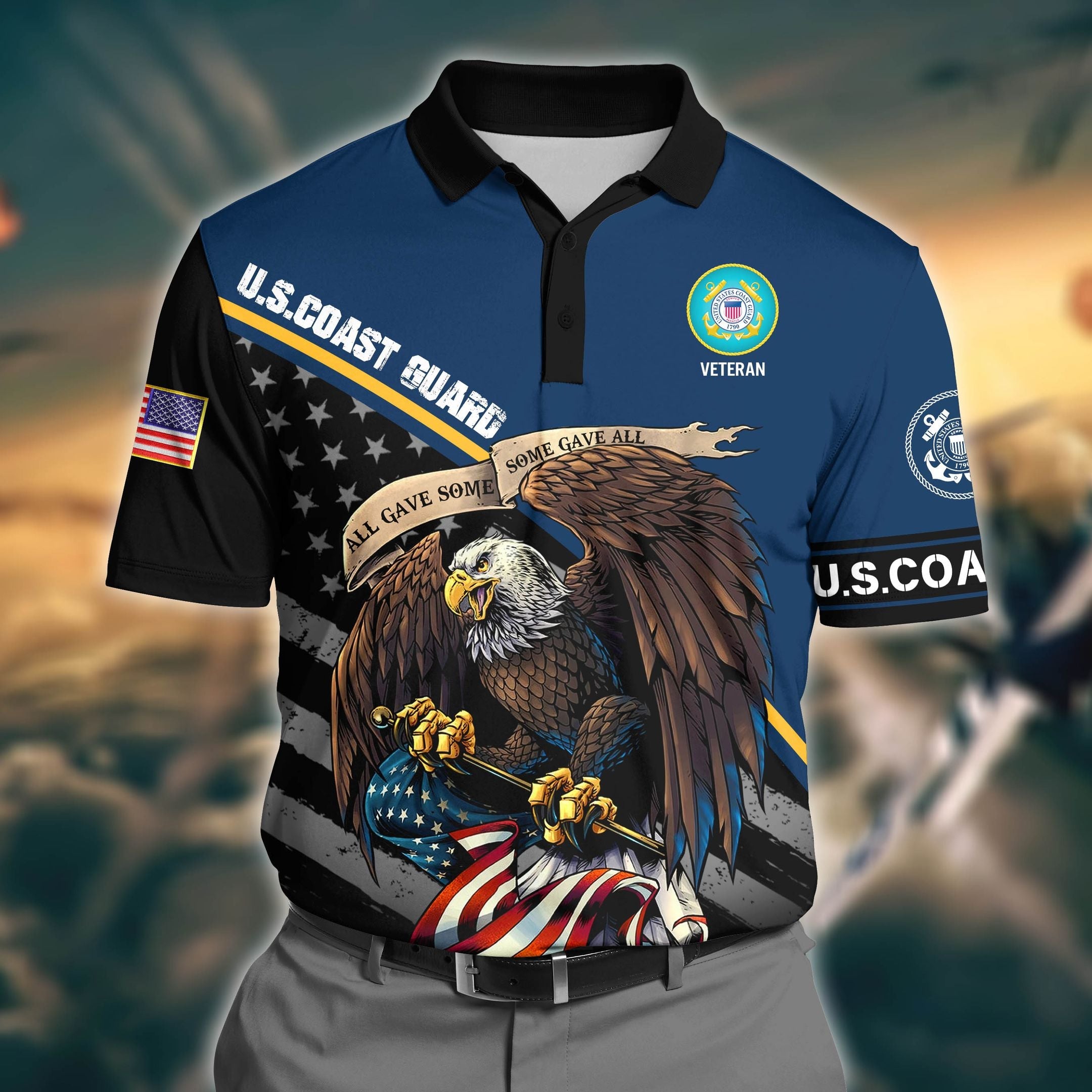 Premium U.S Coast Guard 3D Polo All Over Printed DDD020605MT