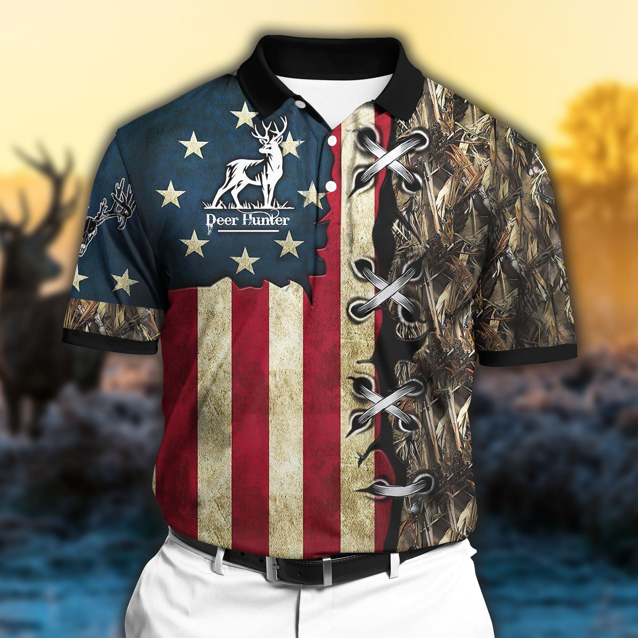 Premium Deer 3D Polo All Over Printed DDD250605MH