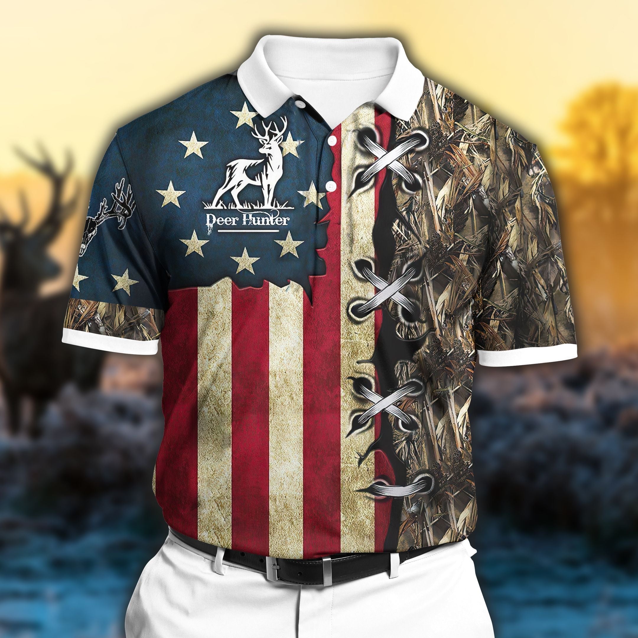 Premium Deer 3D Polo All Over Printed DDD250605MH