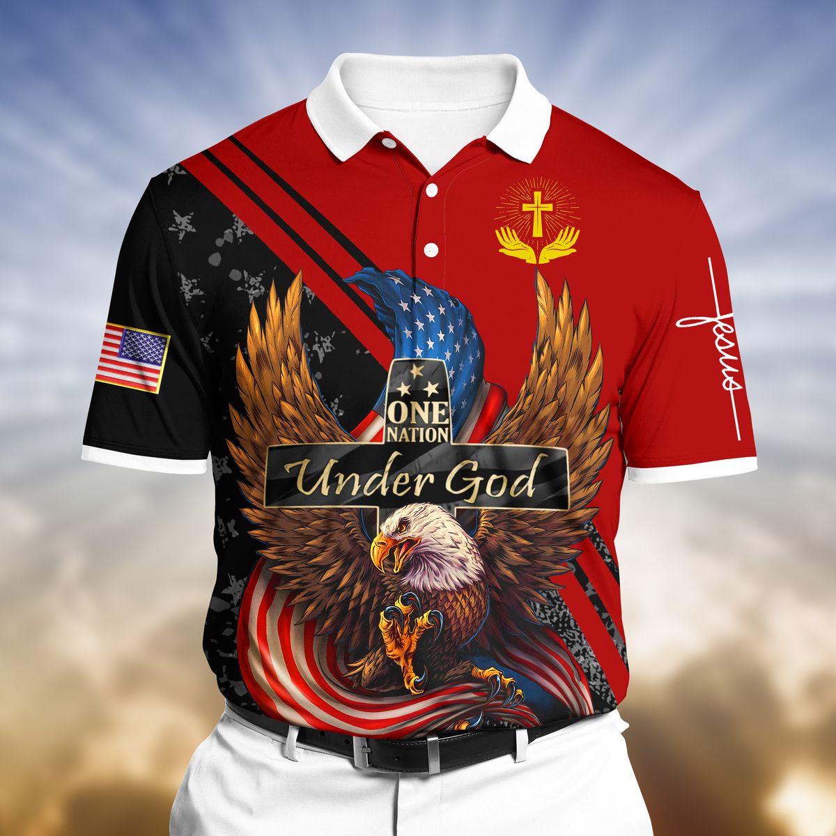 Premium One Nation Under God Polo LTA290612