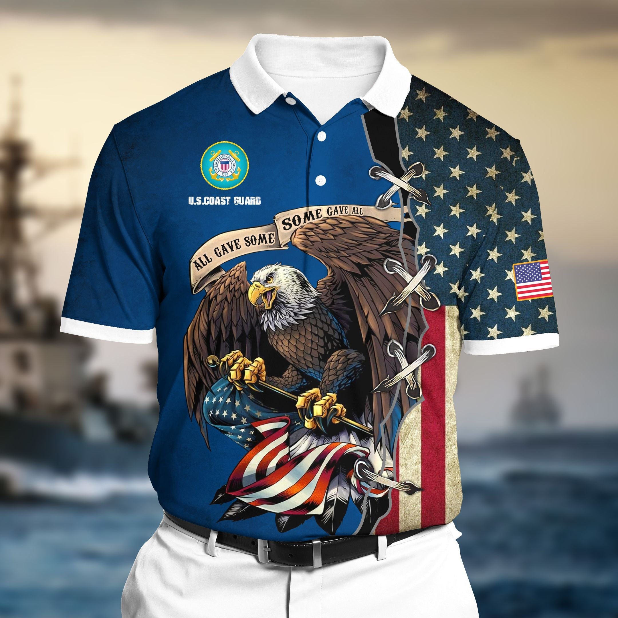 Premium U.S Cost Guard Polo All Over Printed NDT070824XX