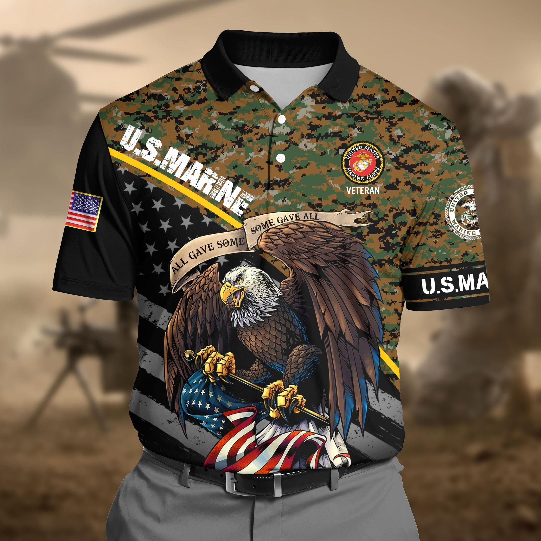 Premium U.S Marine Pattern 1 3D Polo All Over Printed DDD160602MT