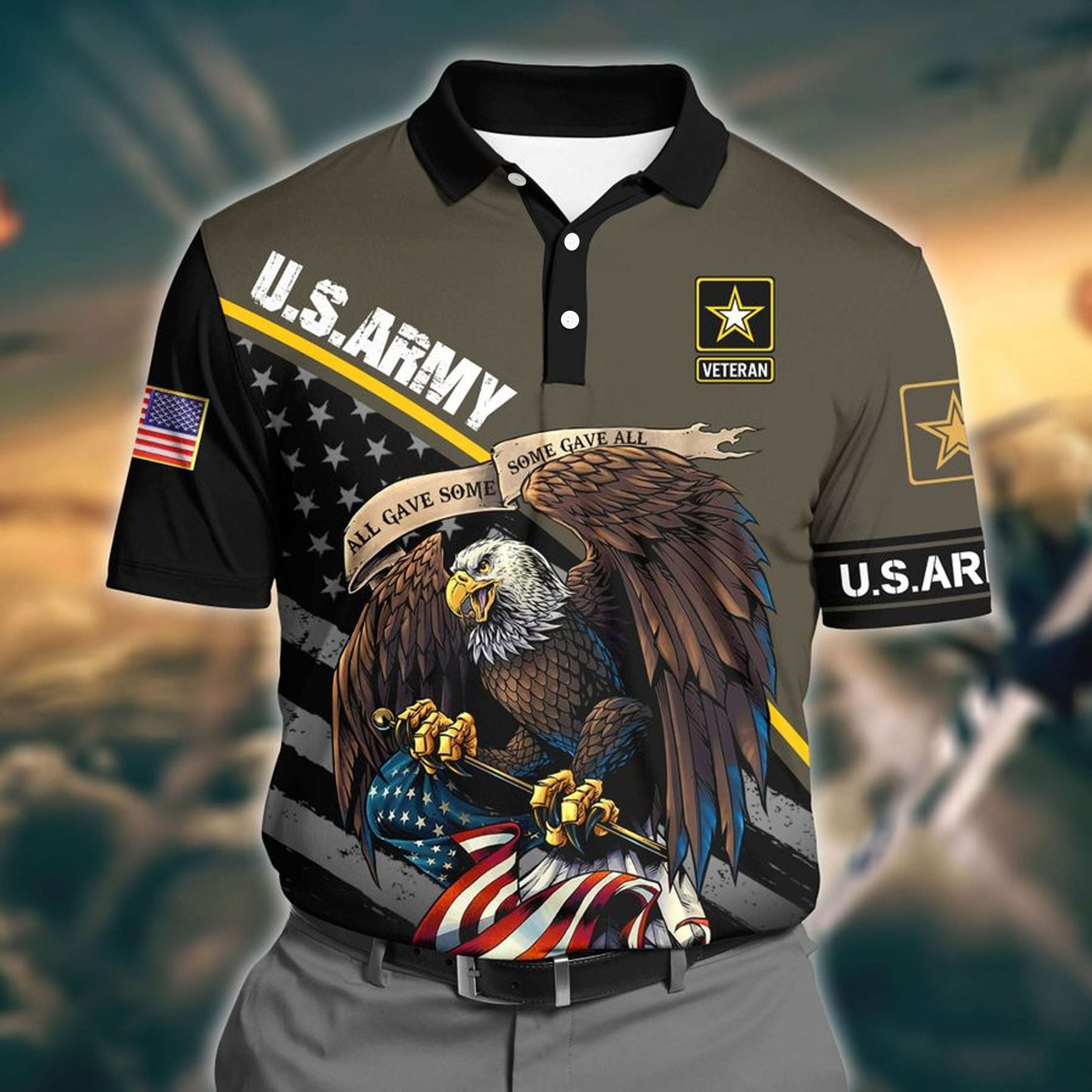 Premium U.S Army Pattern 2 3D Polo All Over Printed DDD160602MT