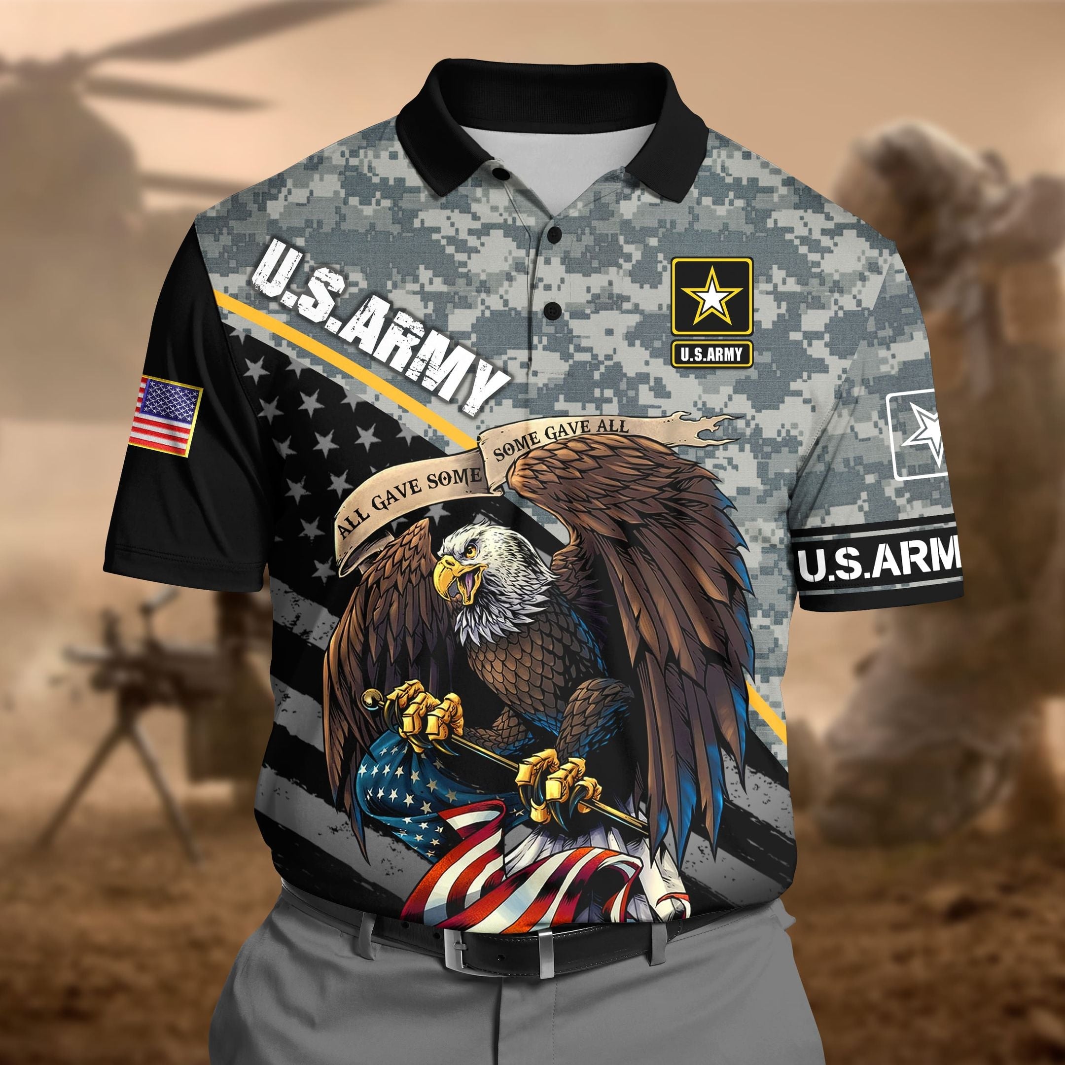 Premium U.S Army Pattern 2 3D Polo All Over Printed DDD160602MT