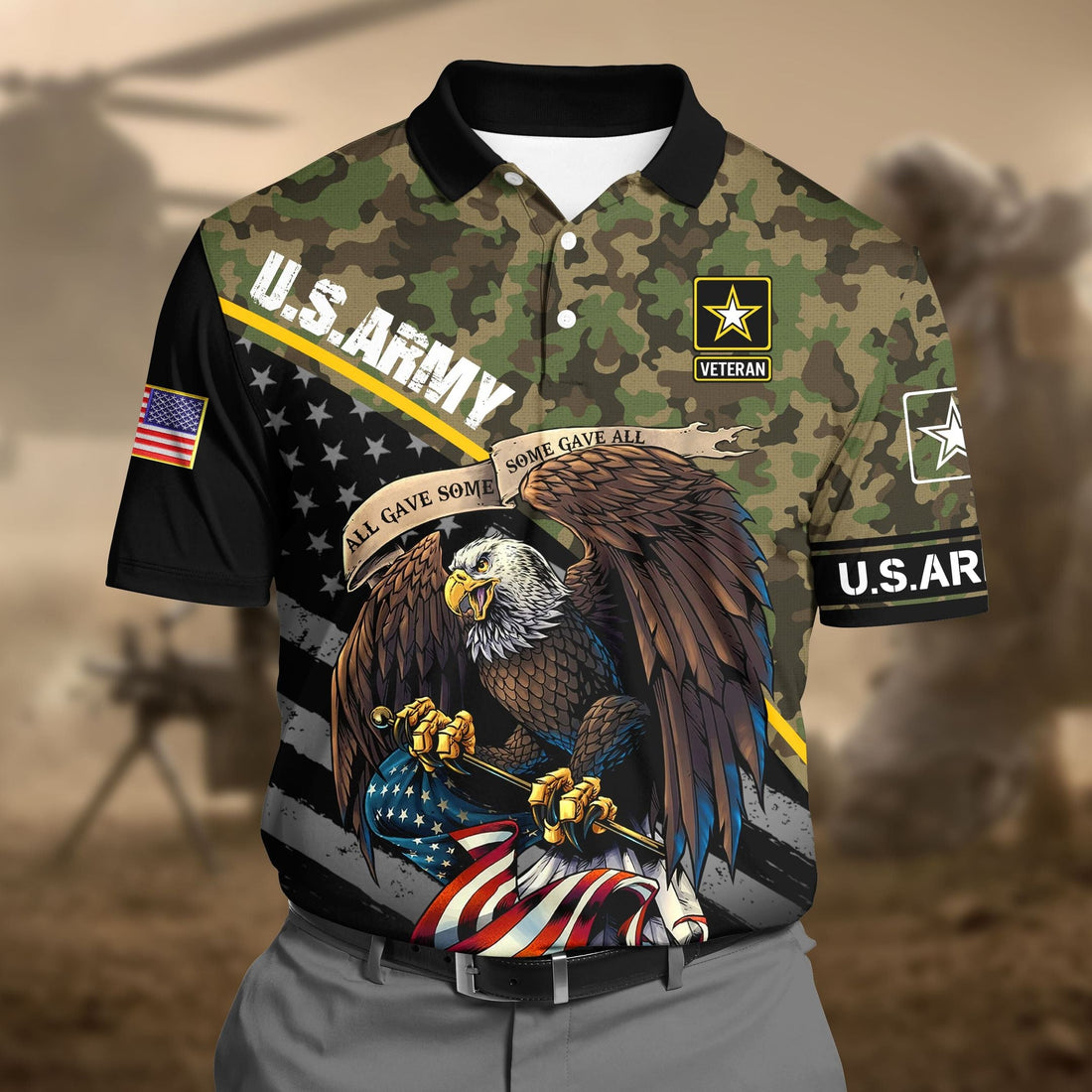 Premium U.S Army Pattern 2 3D Polo All Over Printed DDD160602MT