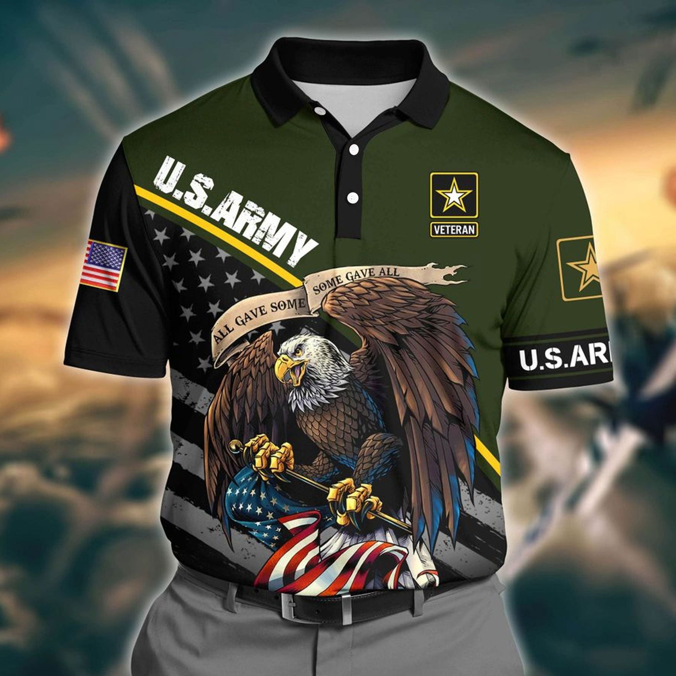 Premium U.S Army Pattern 2 3D Polo All Over Printed DDD160602MT