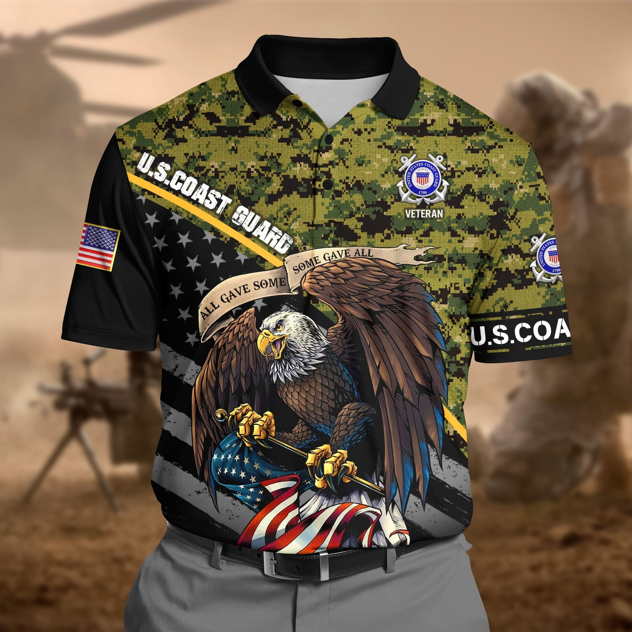 Premium U.S Coast Guard 3D Polo All Over Printed DDD160602MT