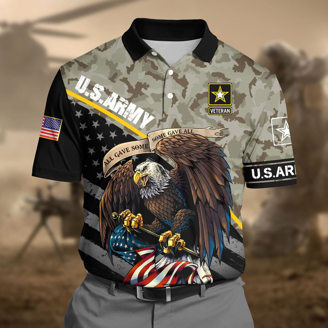 Premium U.S Army Pattern 1 3D Polo All Over Printed DDD160602MT