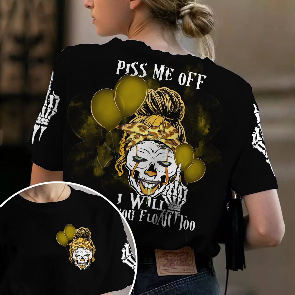 Unique Multicolor Piss Me Off Skull T-Shirt TVN070902