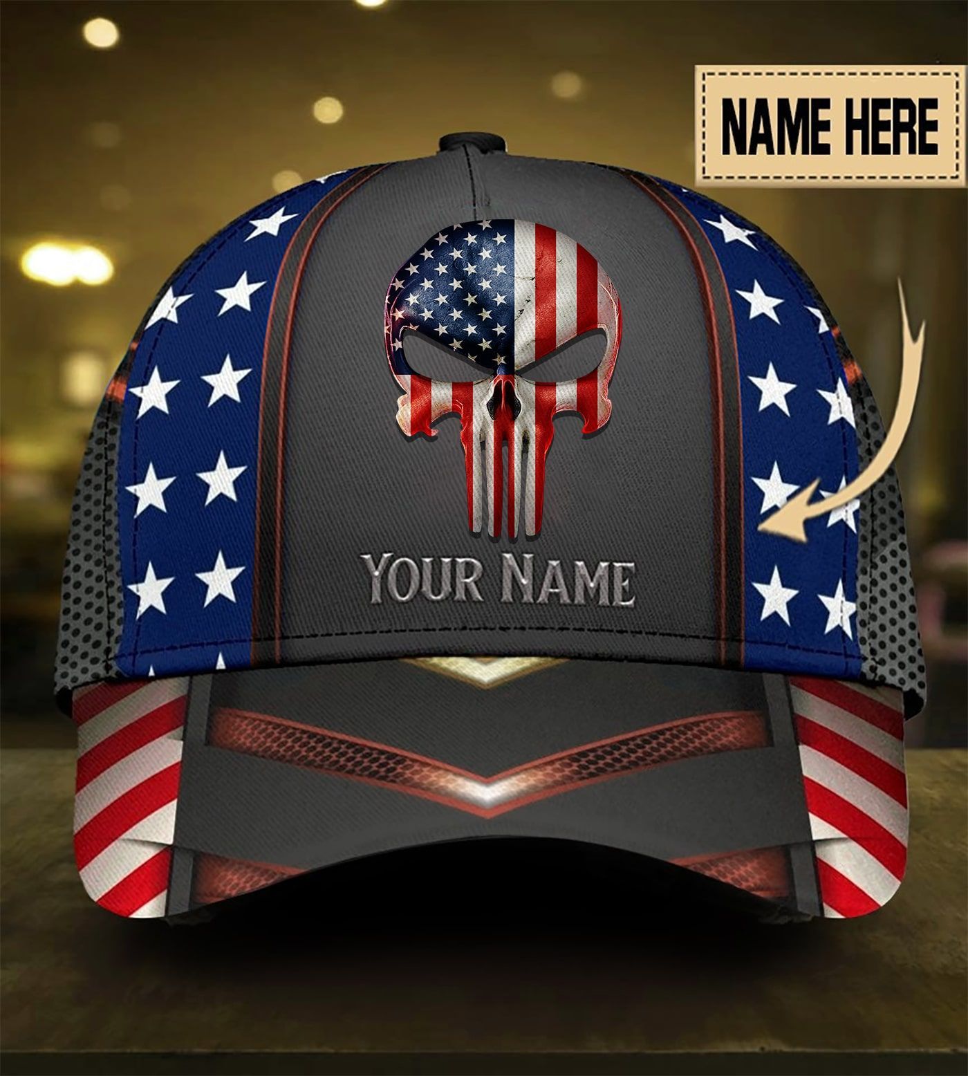 Unique Multicolor American Skull Cap PVC060901