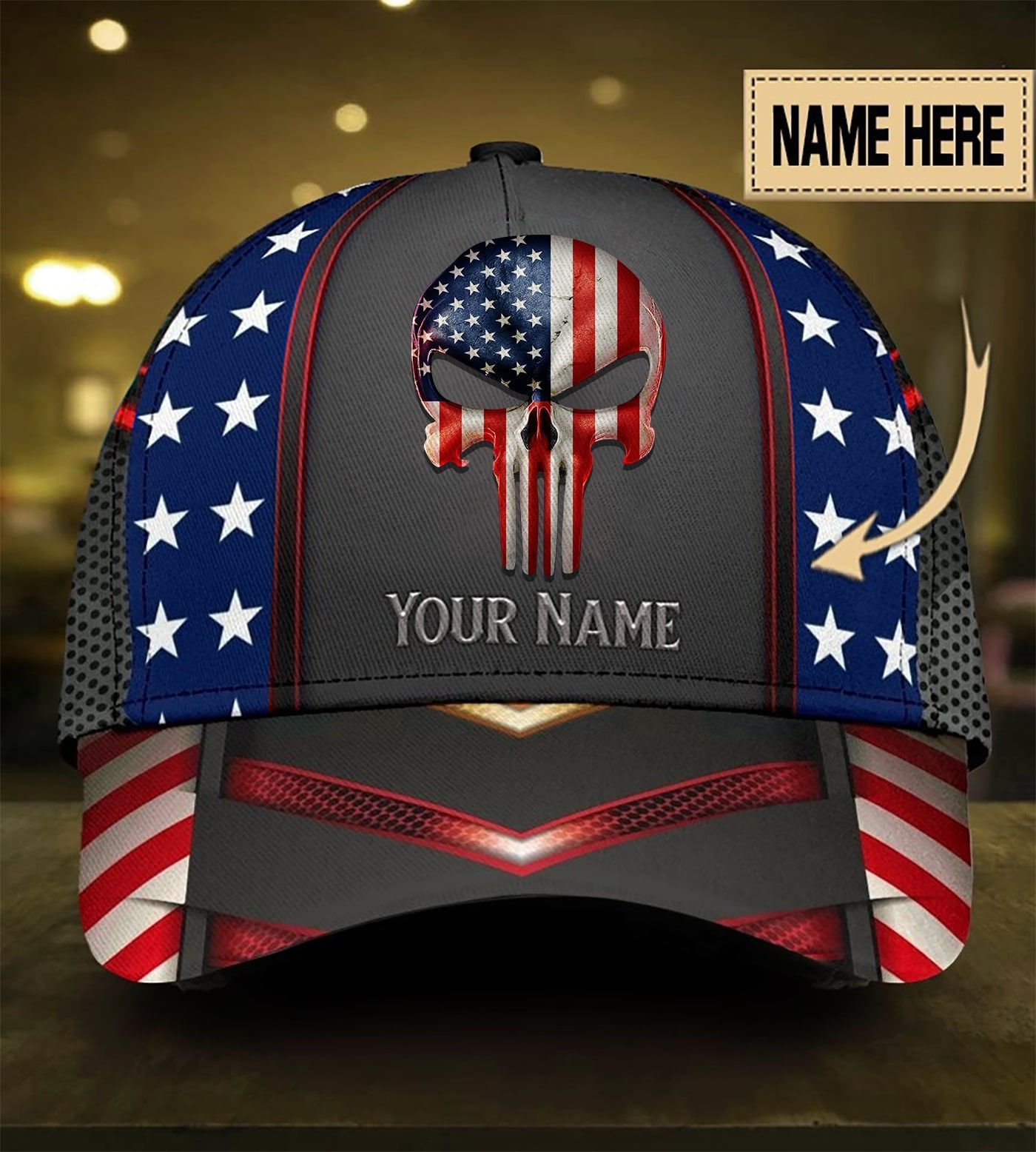 Unique Multicolor American Skull Cap PVC060901