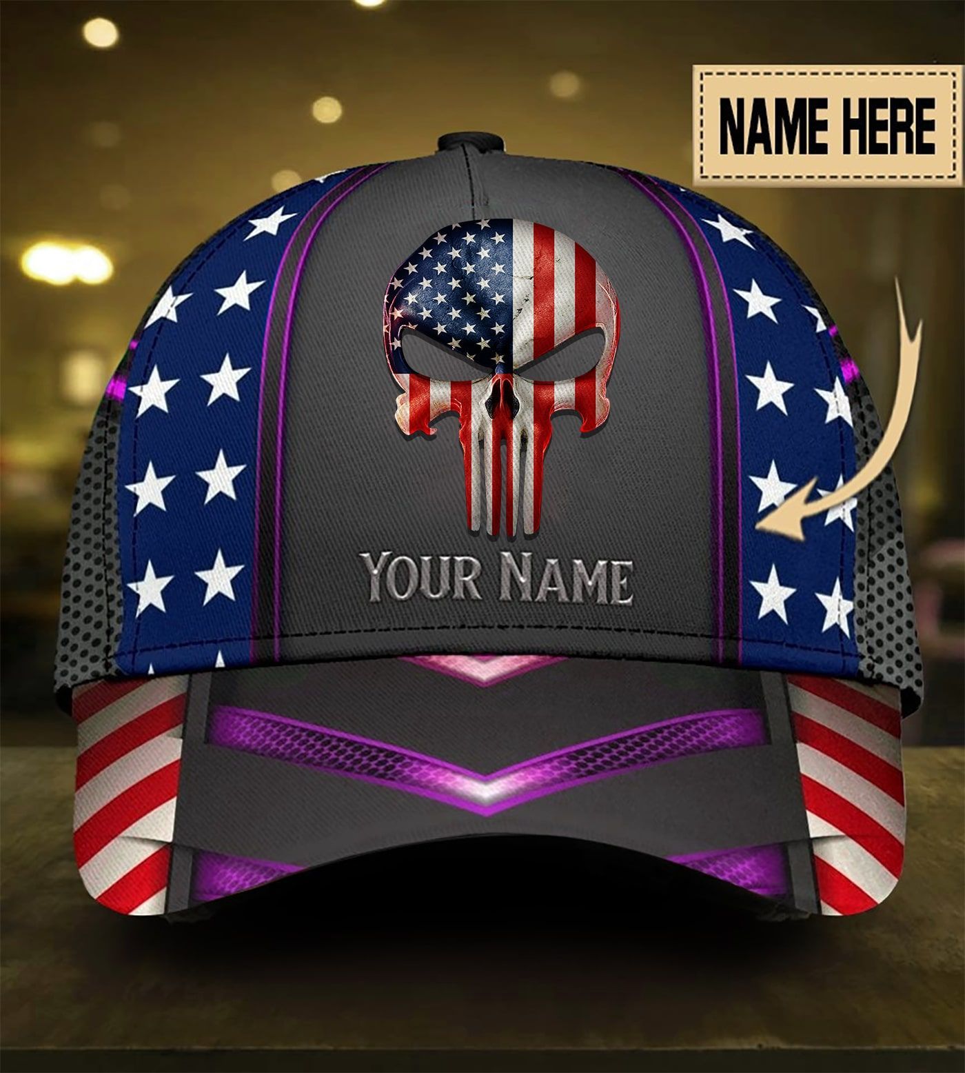 Unique Multicolor American Skull Cap PVC060901