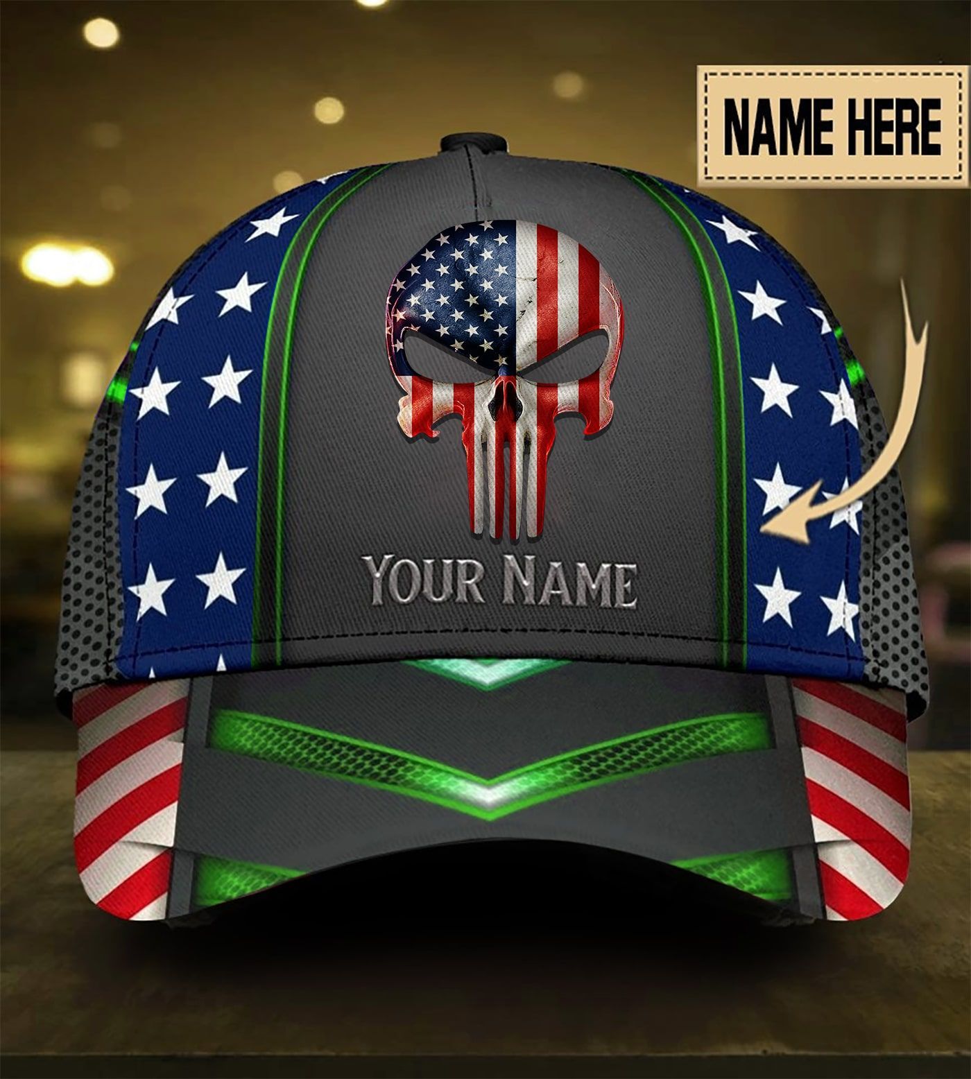 Unique Multicolor American Skull Cap PVC060901