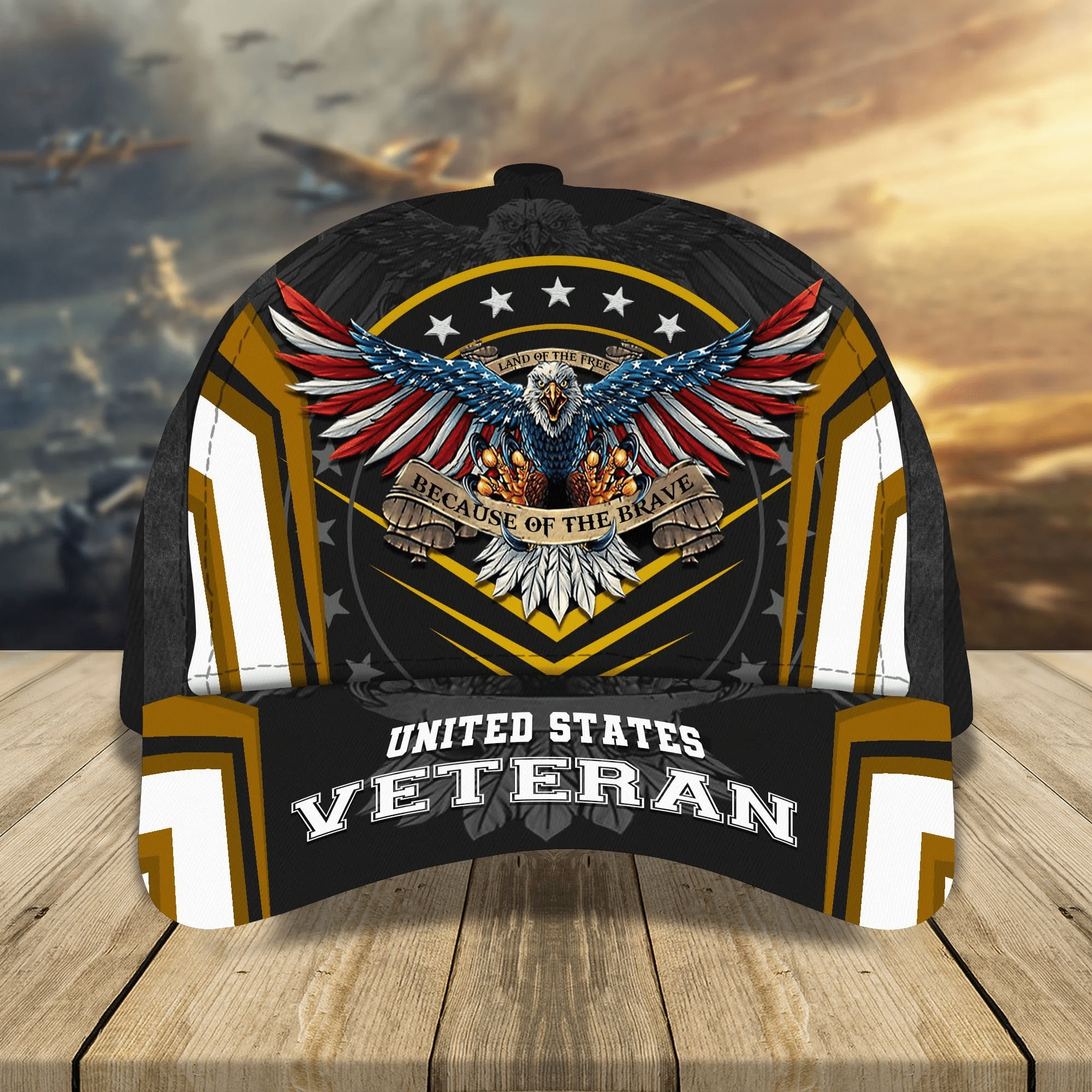 Land Of The Free Because Of The Brave Personalised Classic 3D Cap