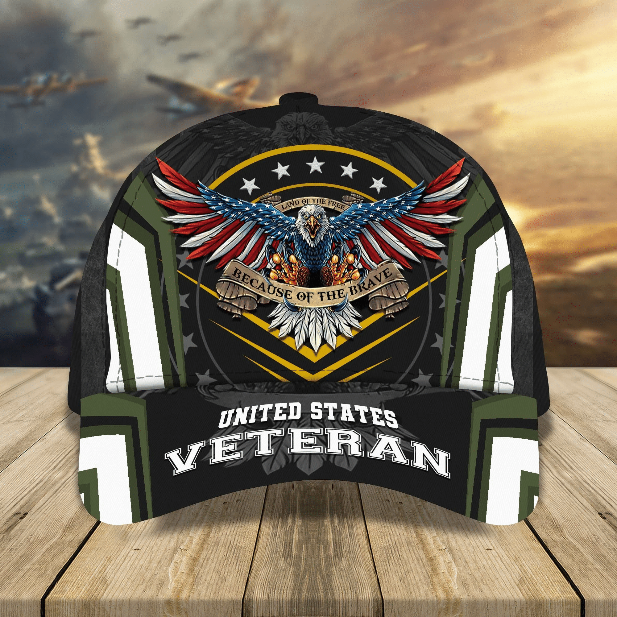 Land Of The Free Because Of The Brave Personalised Classic 3D Cap