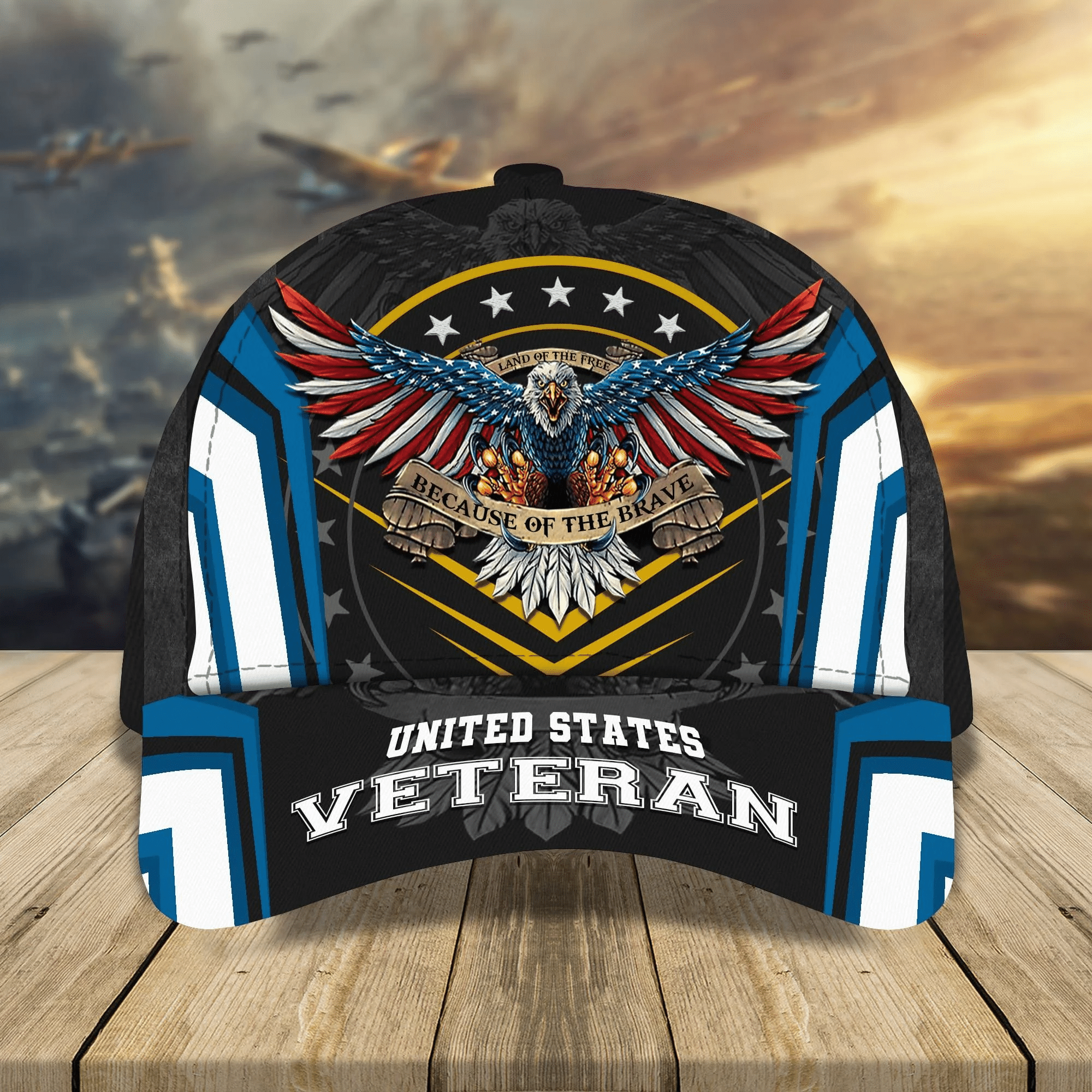 Land Of The Free Because Of The Brave Personalised Classic 3D Cap
