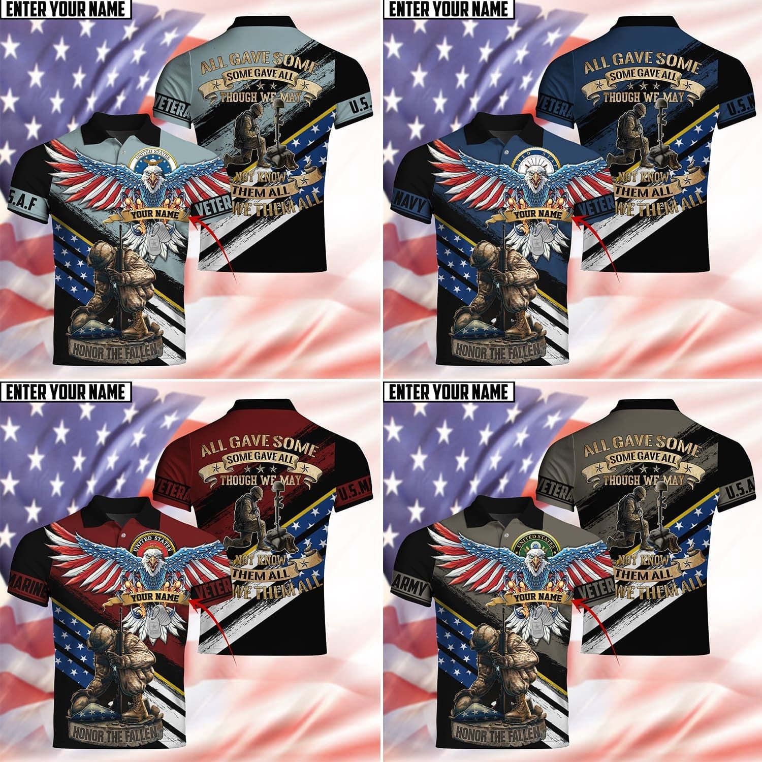 All Gave Some Some Gave All Polo Shirt PVC121004