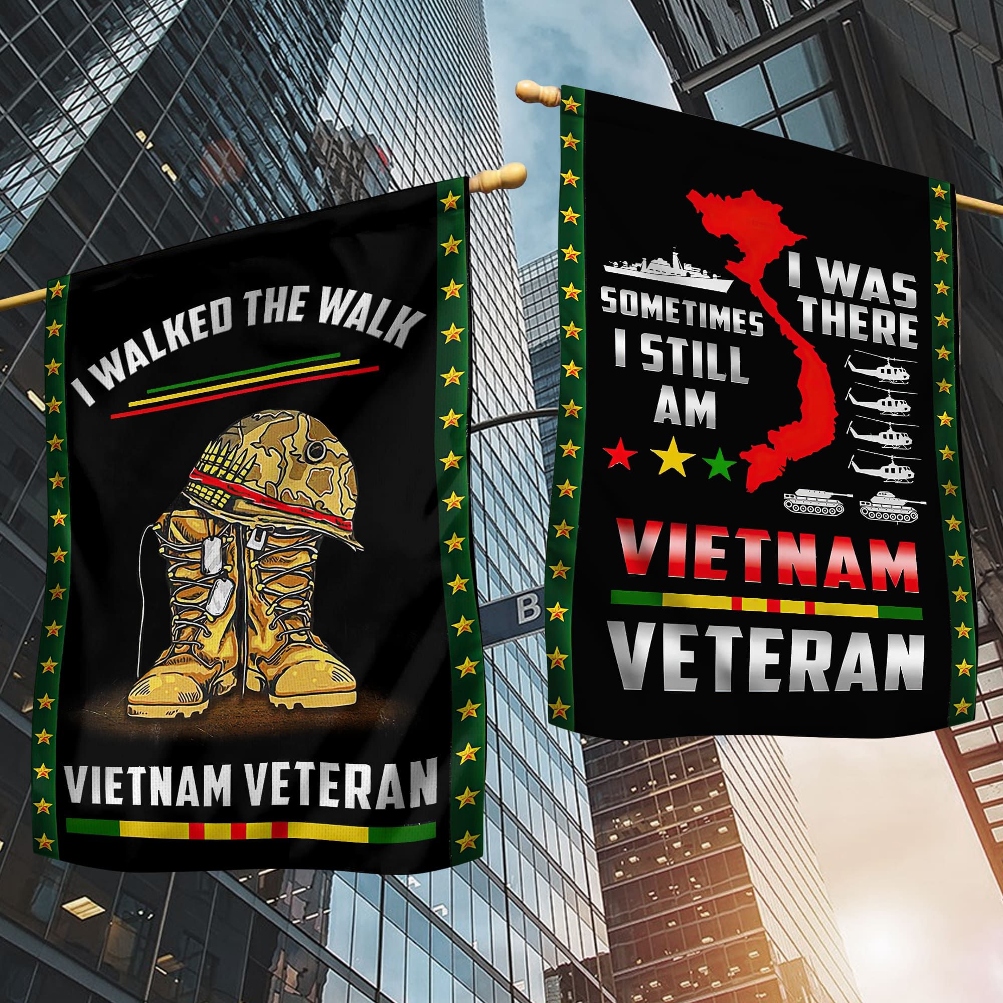 Premium I Walked The Walk Vietnam Veteran Flag TVN201003