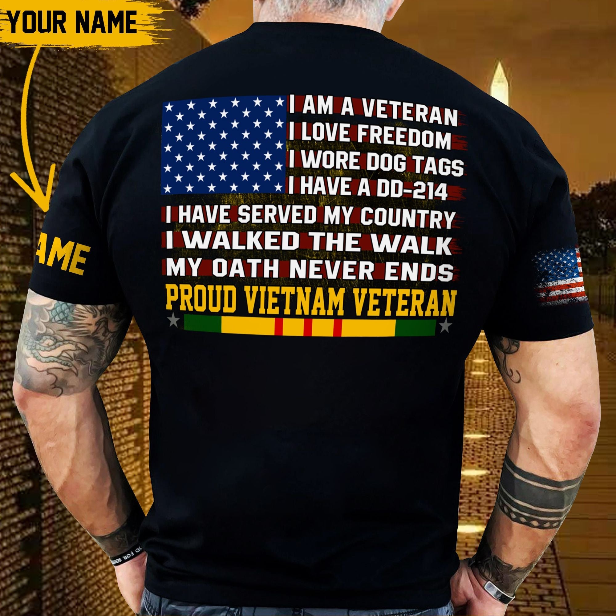 Personalized Name Proud Vietnam Veteran T-shirt TVN201005
