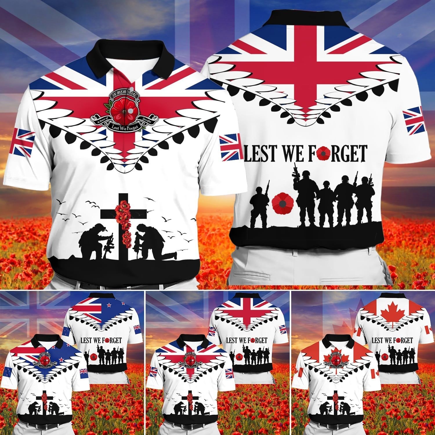 Premium Lest We Forget Polo Shirt TVN261001
