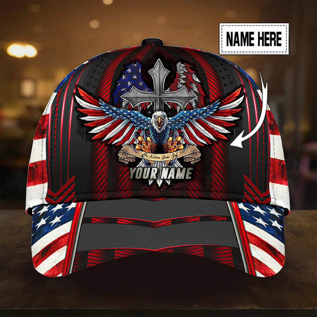 Patriotic Eagle Personalised Name Cap 3D | Brosvet