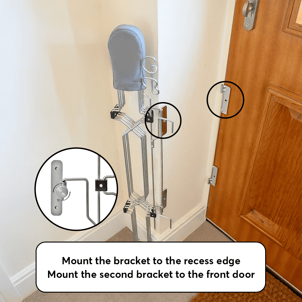 Dog Safety Gate Plus – Extra Strong, No-Drill Pet Gate for Stairways, Doorways & Hallways | Easy One-Hand Use, No Wall Damage