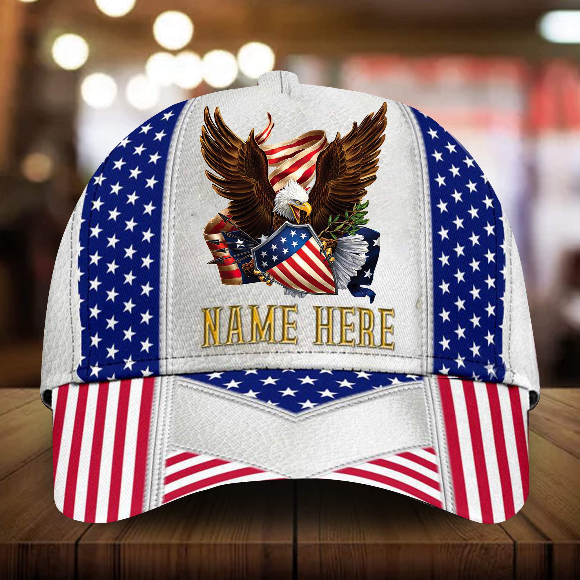 Premium Eagle Patriotic Cap U.S Flag Personalized | Brosvet