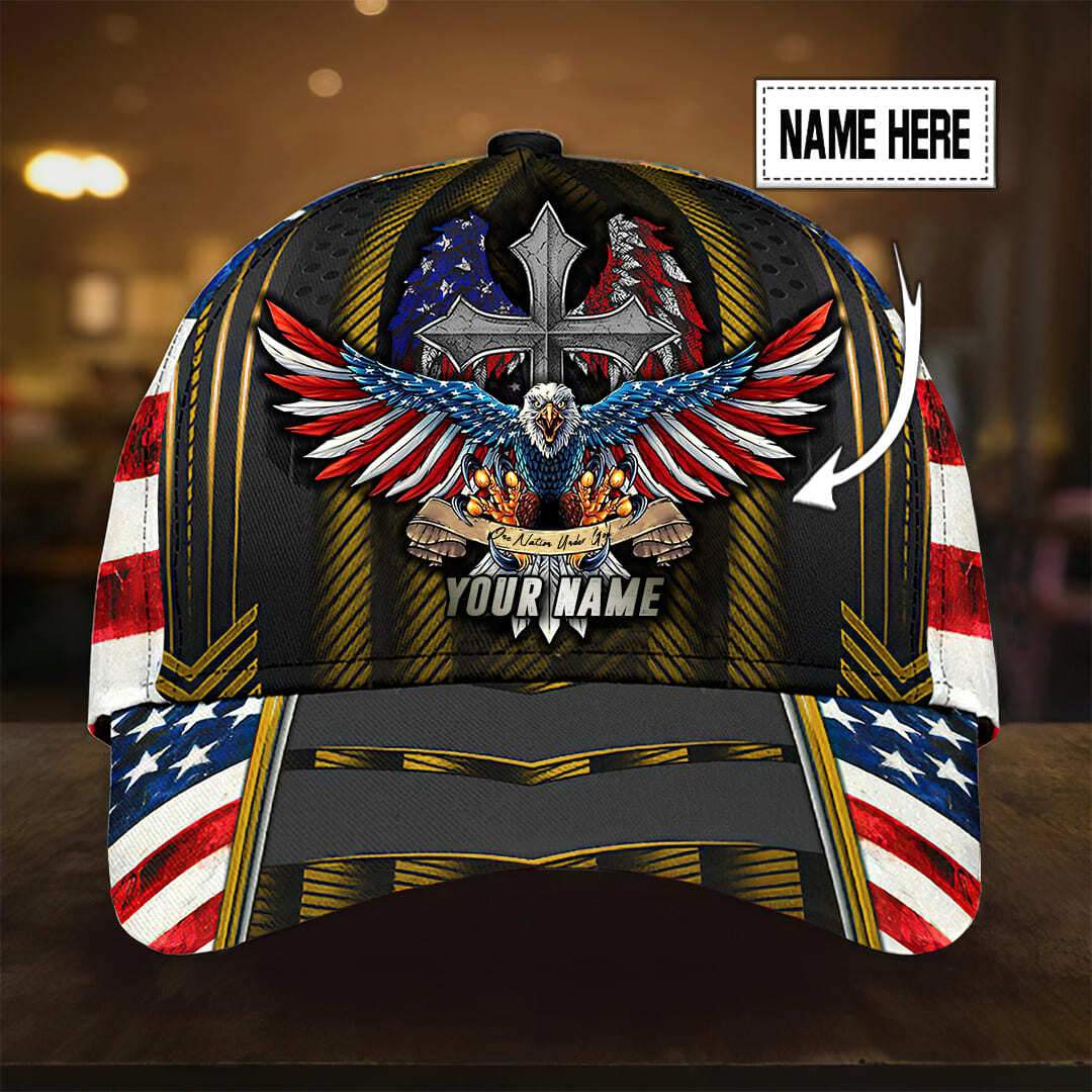 Patriotic Eagle Personalised Name Cap 3D | Brosvet