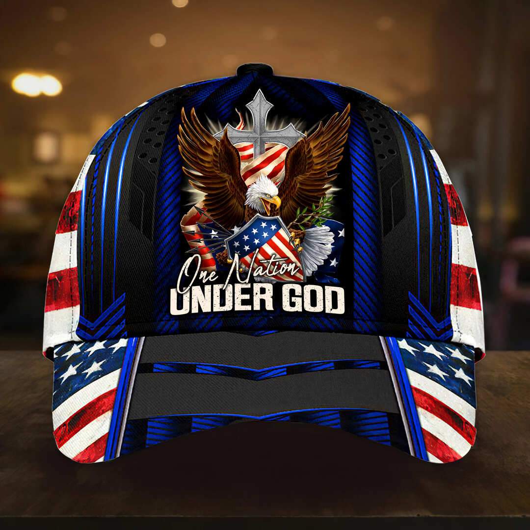 Patriotic Eagle Jesus - One Nation Under God Cap 3D | Brosvet