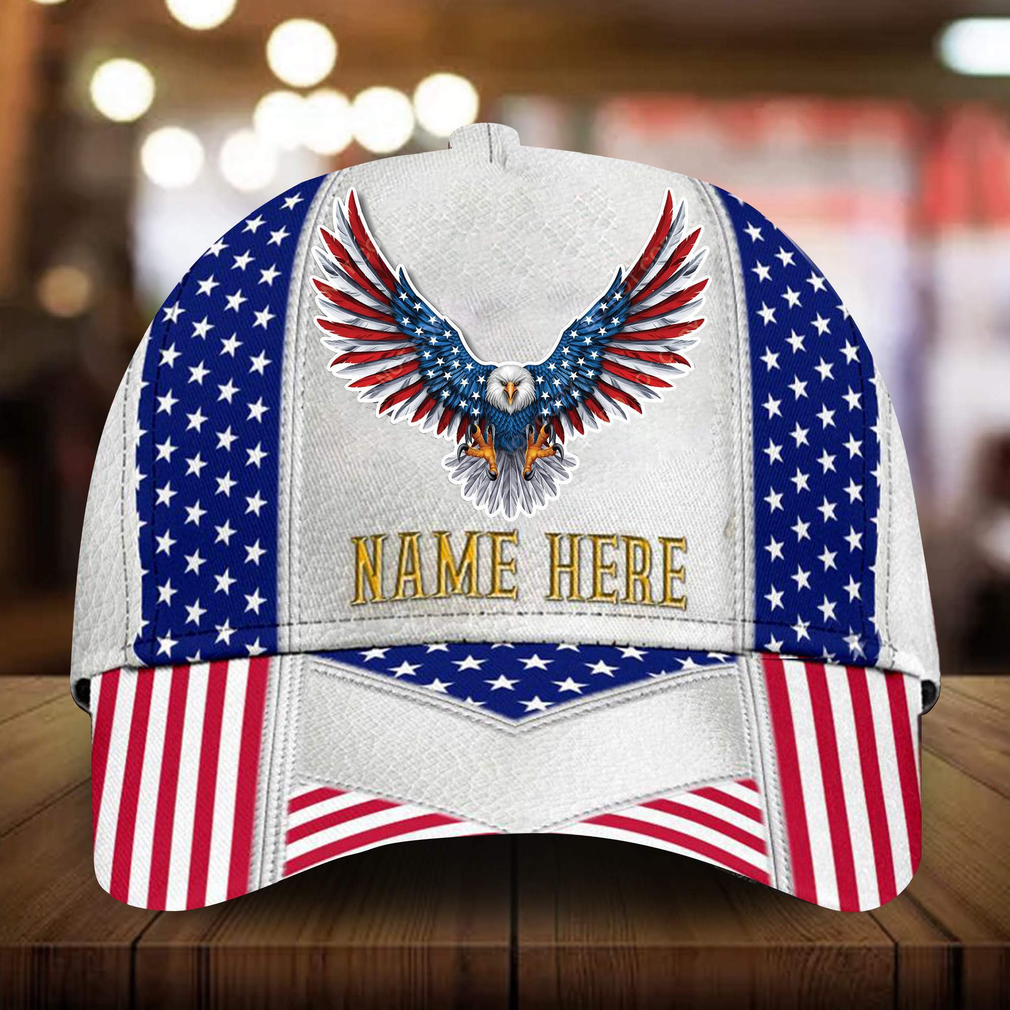 Premium Eagle Patriotic Cap U.S Flag Personalized | Brosvet