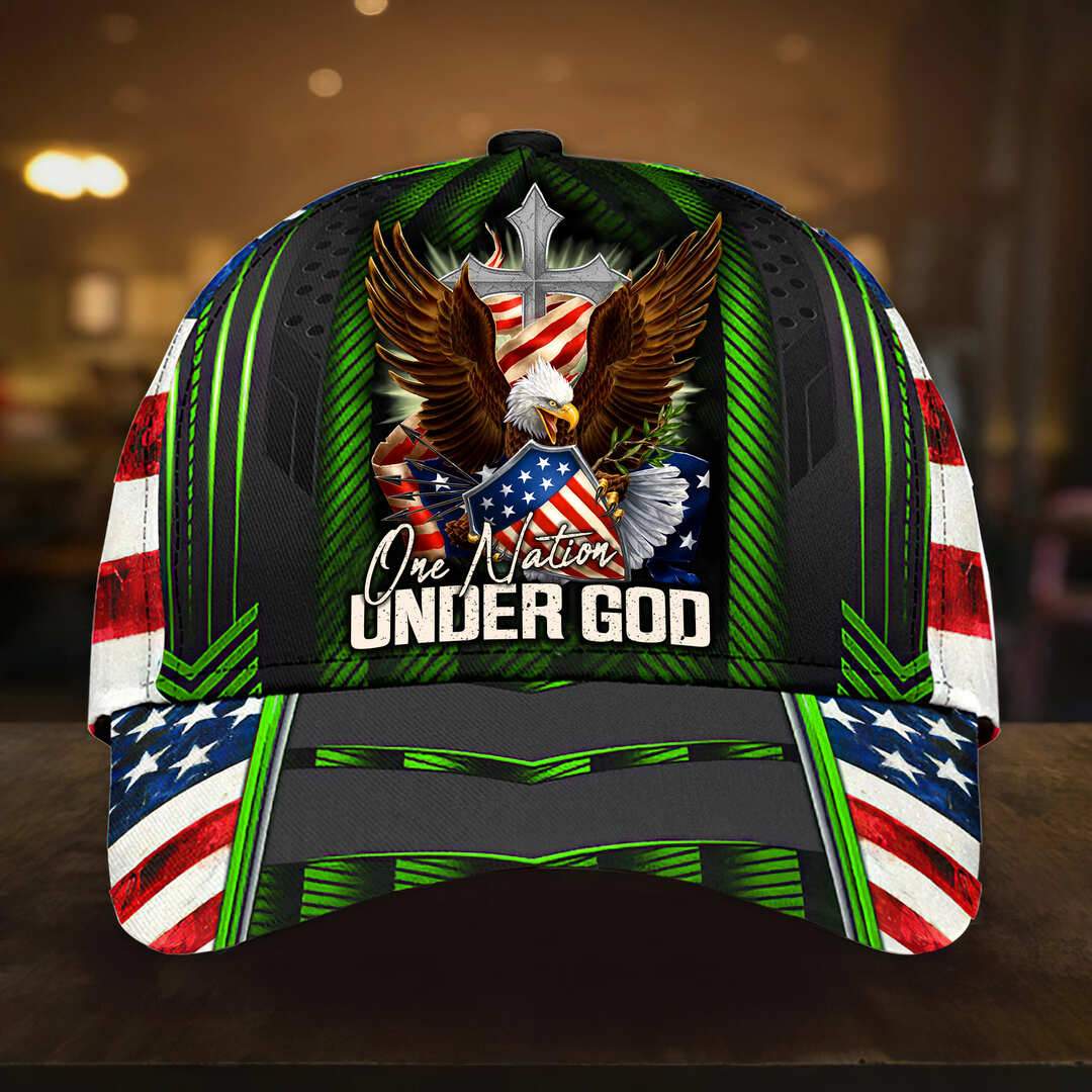 Patriotic Eagle Jesus - One Nation Under God Cap 3D | Brosvet