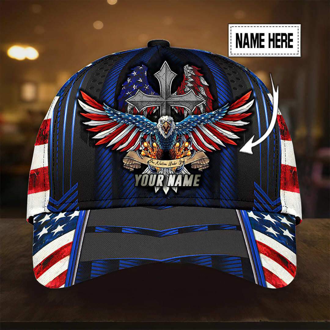 Patriotic Eagle Personalised Name Cap 3D | Brosvet
