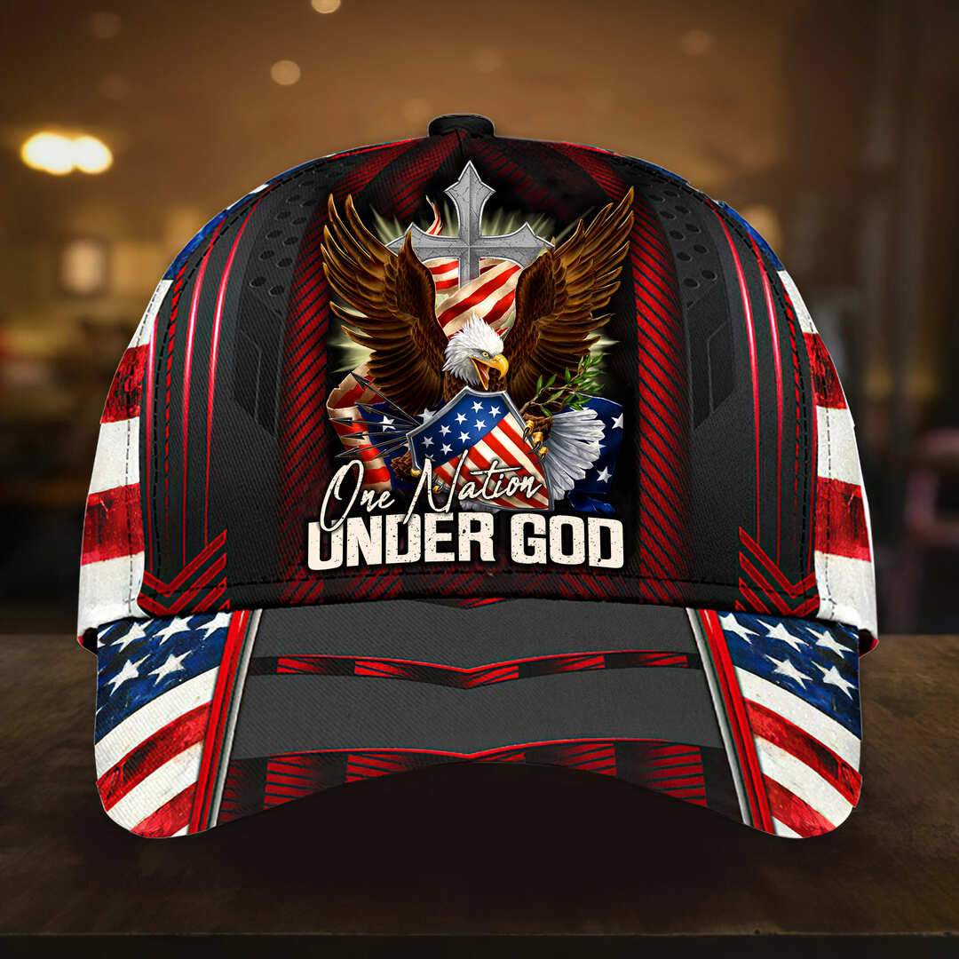 Patriotic Eagle Jesus - One Nation Under God Cap 3D | Brosvet