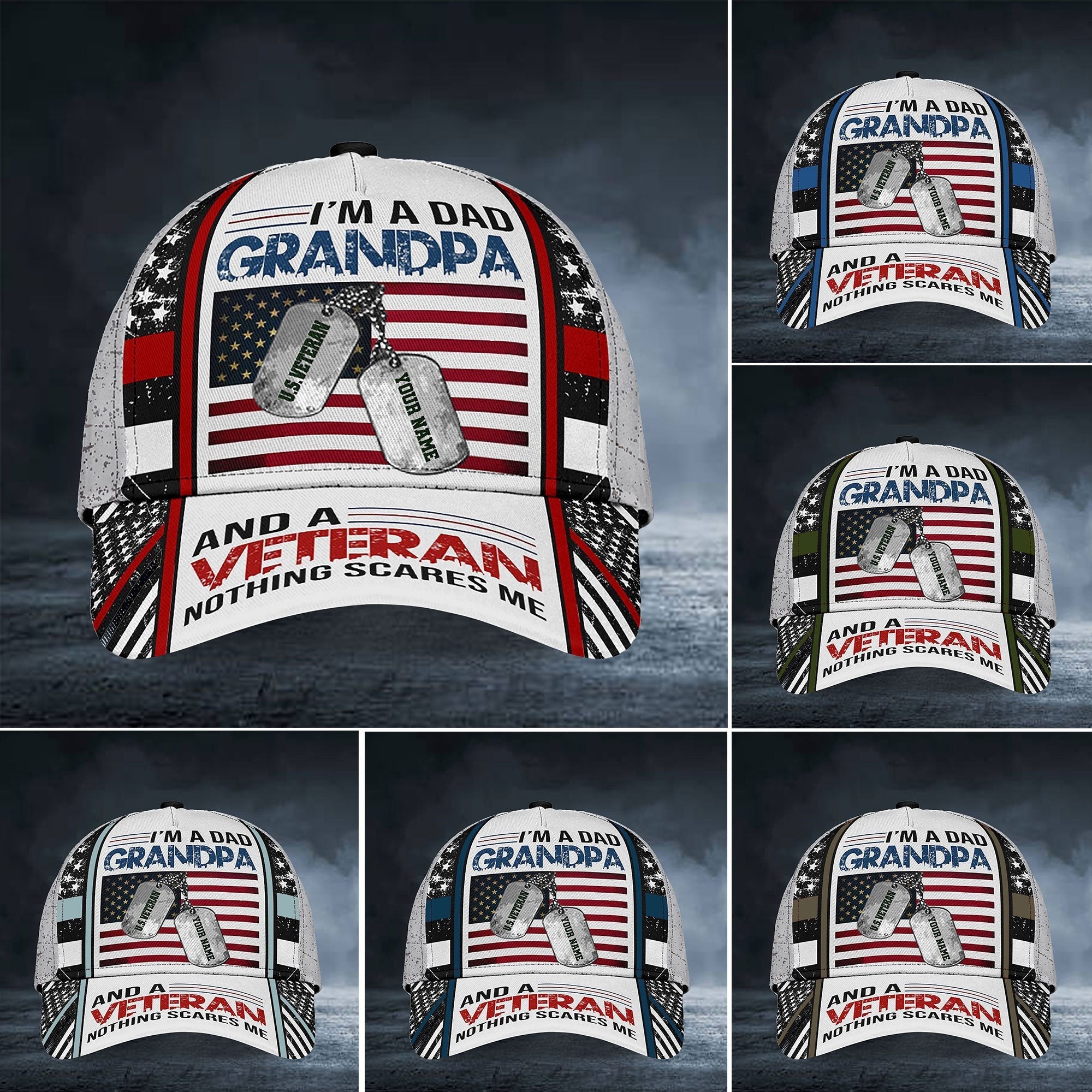 Best Premium Veteran Cap 3D Multicolor Personalized | Brosvet