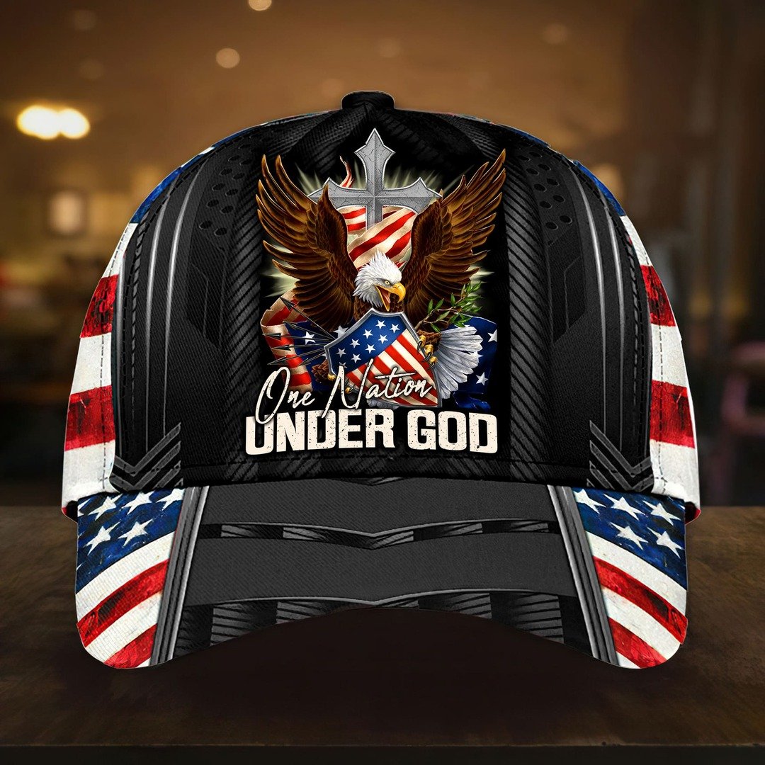 Patriotic Eagle Jesus - One Nation Under God Cap 3D | Brosvet