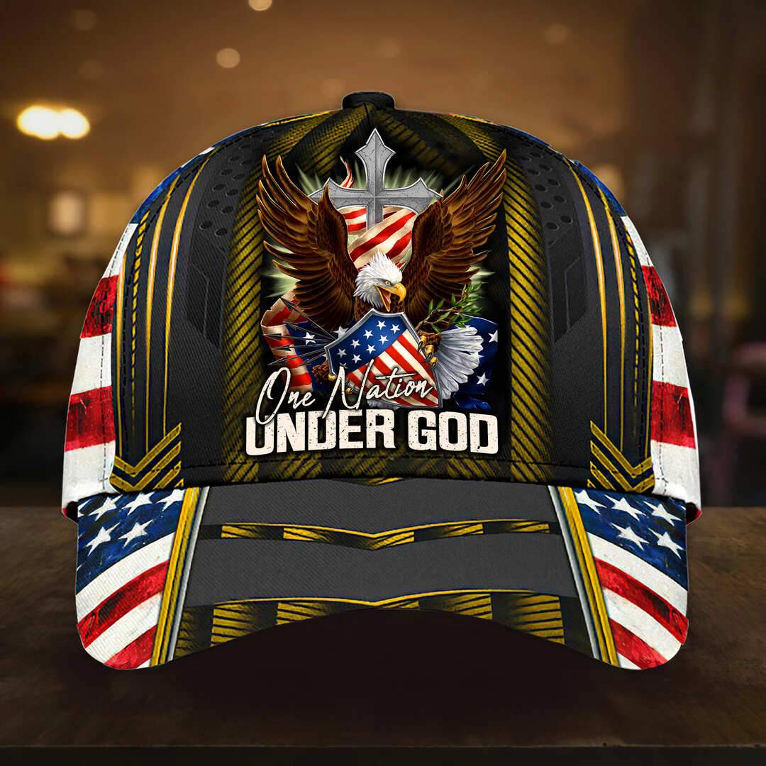 Patriotic Eagle Jesus - One Nation Under God Cap 3D | Brosvet