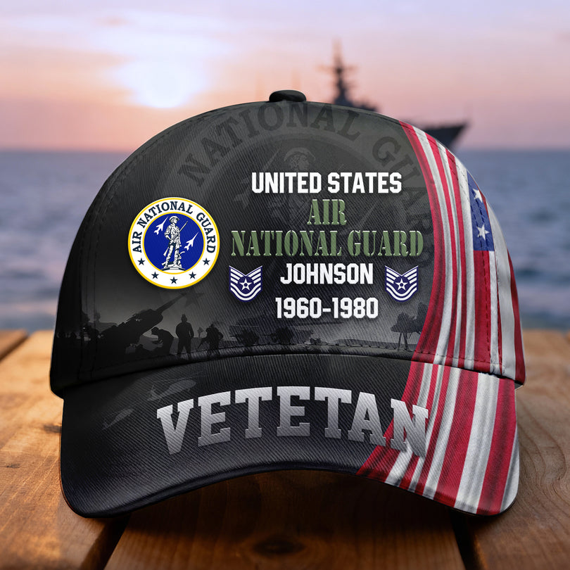 Custom Name & Rank Veterans Baseball Hat Personalized  Men’s Cap Great Gift for Veterans Day Memorial Day CAP28102501