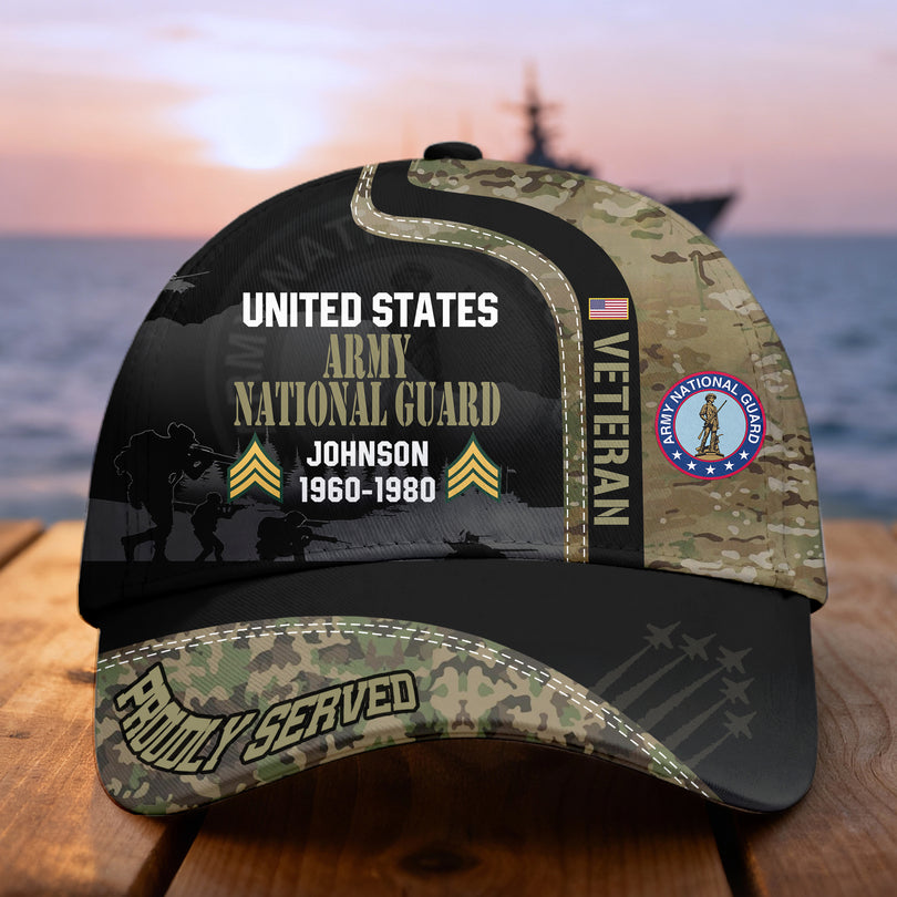 Custom Name & Rank Veterans Baseball Hat Personalized  Men’s Cap Great Gift for Veterans Day Memorial Day cap28102502