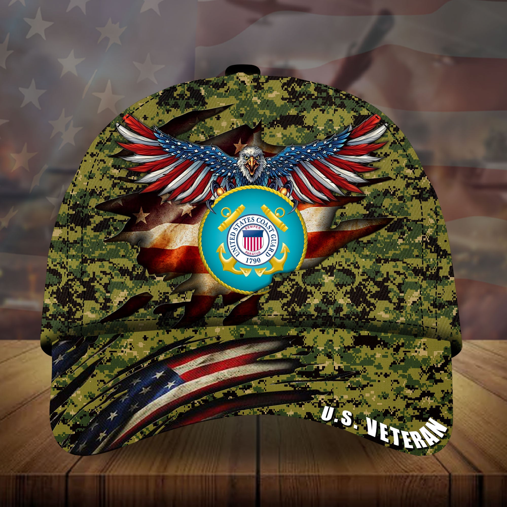 The Best Eagle U.S Veteran Cap 3D Camo VN131202MH