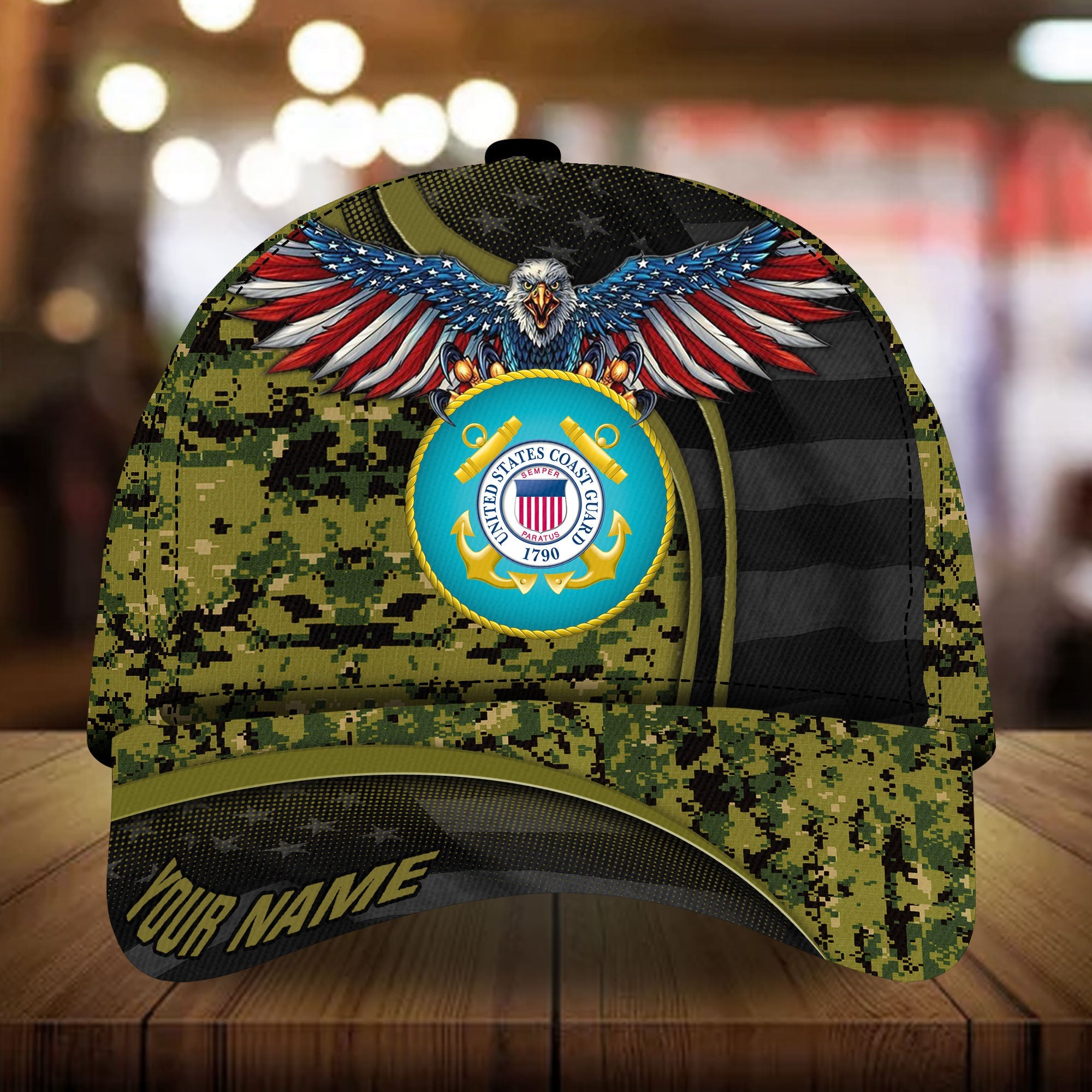 Premium Eagle Veteran Cap 3D Personalized Camo VN271201MH
