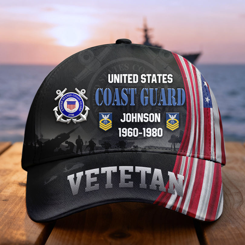 Custom Name & Rank Veterans Baseball Hat Personalized  Men’s Cap Great Gift for Veterans Day Memorial Day CAP28102501